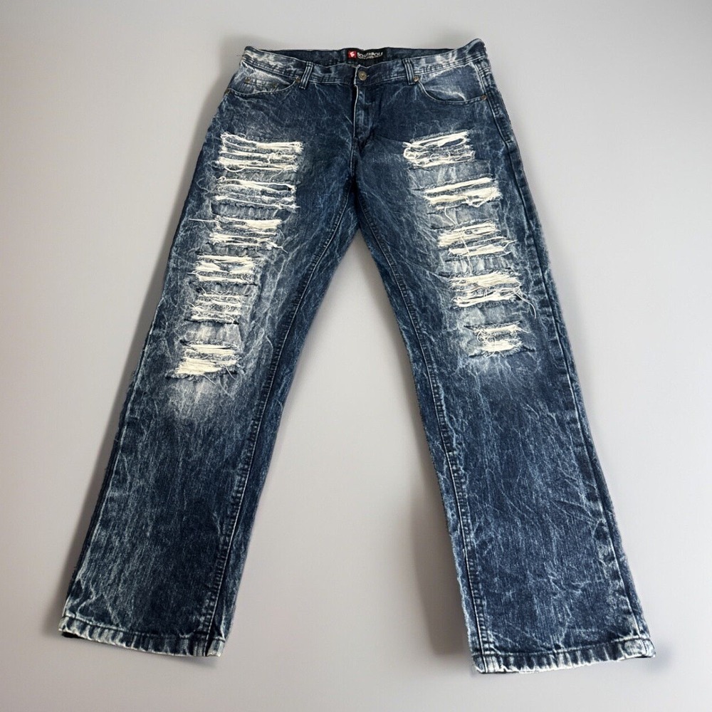South Pole Men's Distressed Jeans Sz 38/30 With Plate Number RN82628